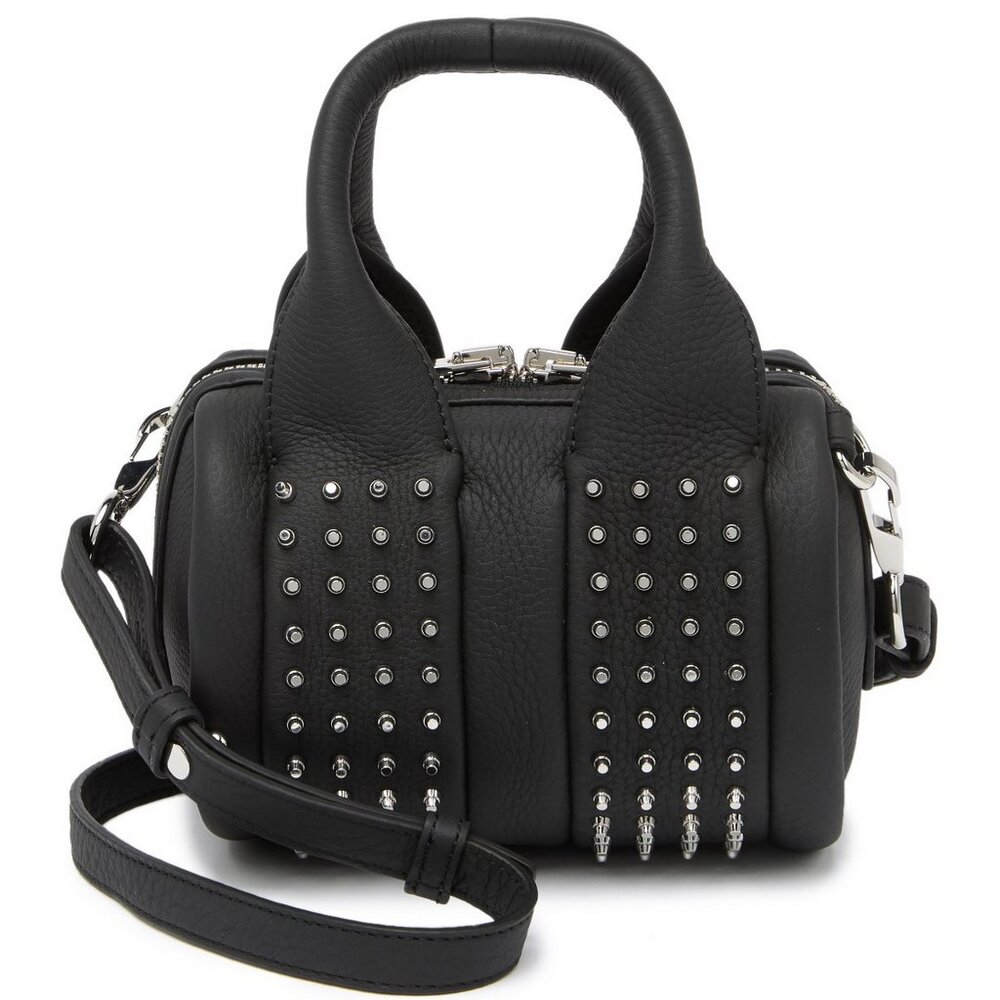 NEW Alexander Wang Discontinued Baby Rockie Stud Duffel Bag, Black